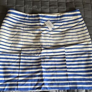 Banana Republic Blue and White Striped Mini Skirt Size 10 NWT